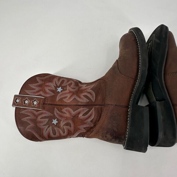Ariat Pro Baby Brown Leather Western Embroidered Cowboy Boots Size 7 Style 16720 - Picture 7 of 13